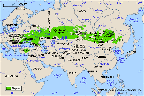 Ausbreitung der asiatischen Steppe 